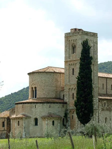 Abtei Sant Antimo Bei Montalcino Der Toskana Italien — Stockfoto