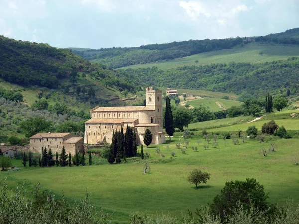 Sant Antimo Kloster Nära Montalcino Toscana Italien — Stockfoto