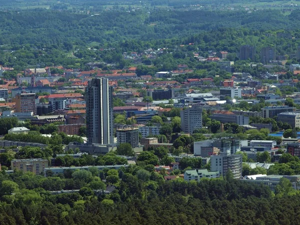 Schüsse Vom Fernsehturm Ins Stadtzentrum Von Vilnius — Stockfoto