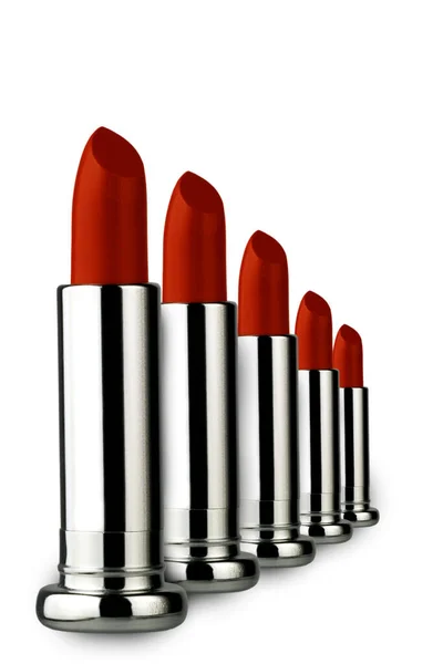 Lipsticks Geïsoleerd Witte Achtergrond — Stockfoto