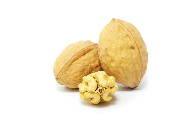 Fresh Walnuts Isolated White Background — Stock Photo, Image