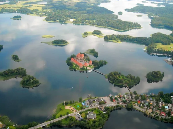 Hrad Trakai Jezeře Litva — Stock fotografie