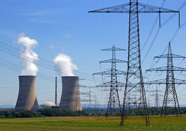 Koeltoren Fabriek Kernenergie Kolencentrale — Stockfoto