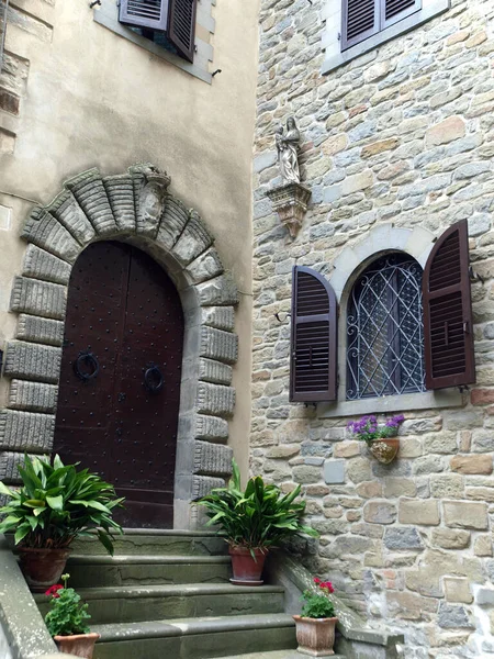 Escaliers Portes Vieille Maison Toscane — Photo