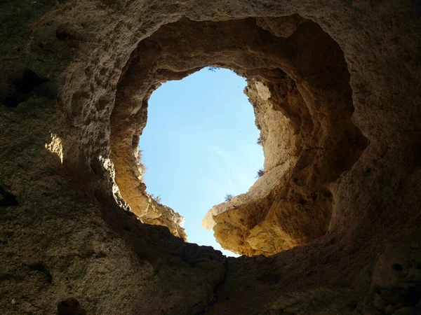 Vista Desde Interior Cueva Costa Del Algarve Entre Lagos Cap — Foto de Stock