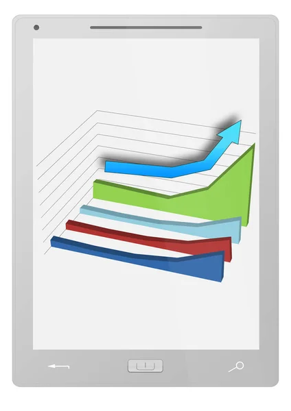 Tablet Computer Con Diagramma — Foto Stock