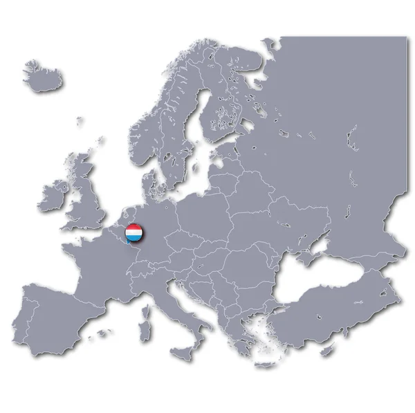 Europakarte Luxemburg Geographie Und Kartographie — Stockfoto