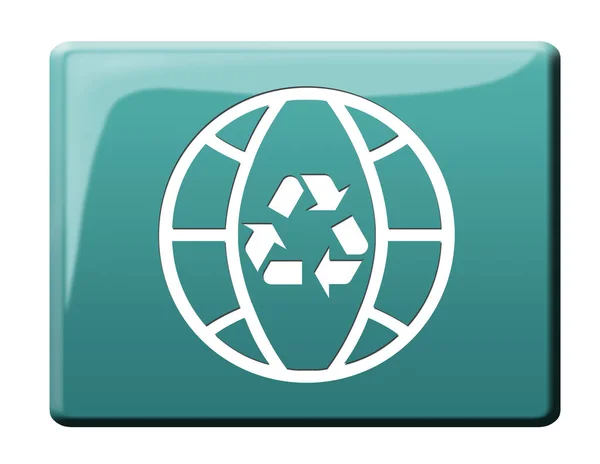 Botón Protección Medioambiental Global — Foto de Stock