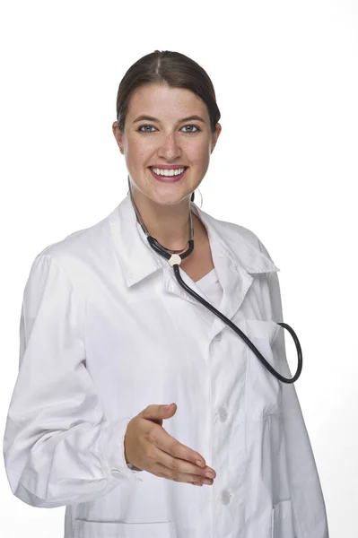 Médico Com Estetoscópio Cuidados Médicos — Fotografia de Stock