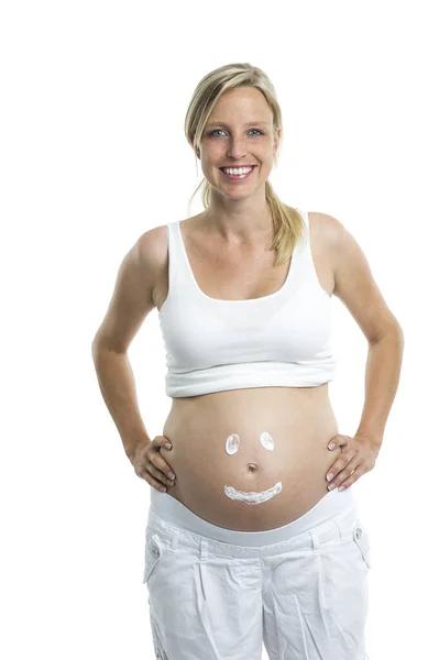 Péče Břicho Během Těhotenství — Stock fotografie