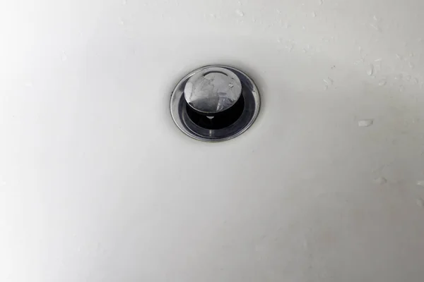 Close White Sink Water Drops — Stock Photo, Image