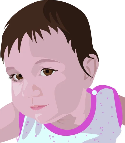 Illustration Baby Girl Pink Clothes — Stockfoto