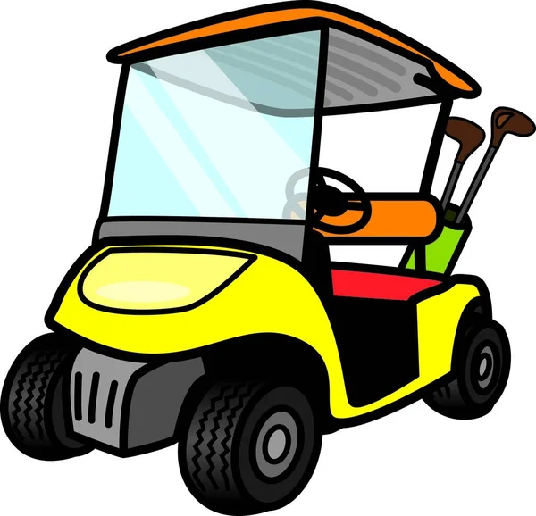 Illustration Yellow Golf Cart — Stock Photo, Image