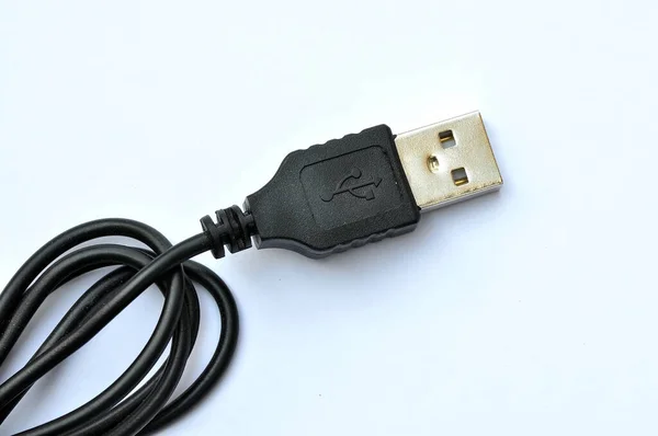 Usb Kabel Vit Bakgrund — Stockfoto