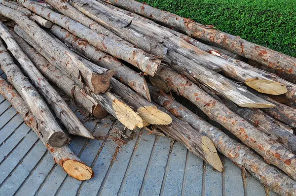 Brennholz Holzstapelholz — Stockfoto