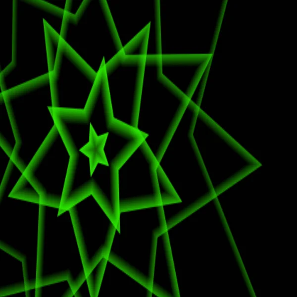 Zöld Csillagok Ragyognak Sötétben Háttér Grafikai Tervezés — Stock Fotó