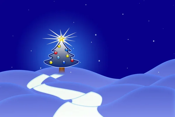 Albero Natale Nella Neve — Foto Stock