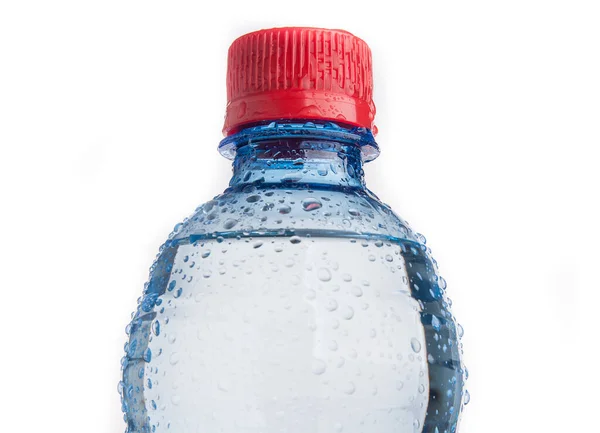 Plastikflasche Mit Trinkwasser Isoliert Auf Weiß — Stockfoto