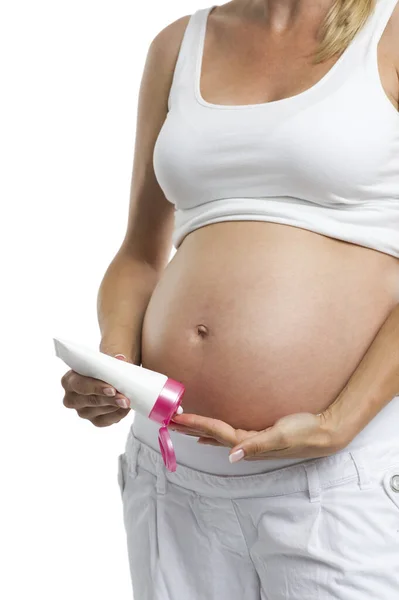Bauchpflege Während Der Schwangerschaft — Stockfoto