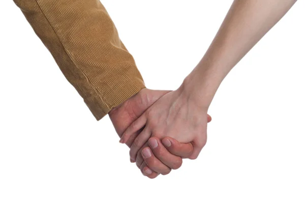 Man Holds Woman Hand — Stock Photo, Image