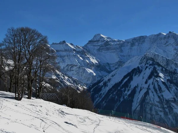 Precioso Día Invierno Glarus Canton Montañas —  Fotos de Stock