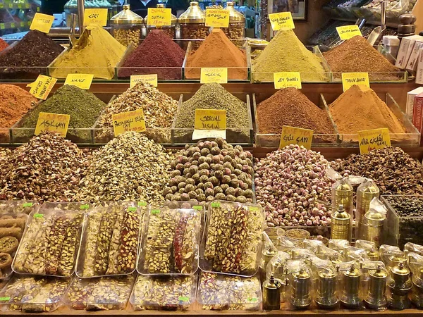 Istanbul Turkey Large Bazaar Bazaar Spices Spice Stand — Stock Photo, Image