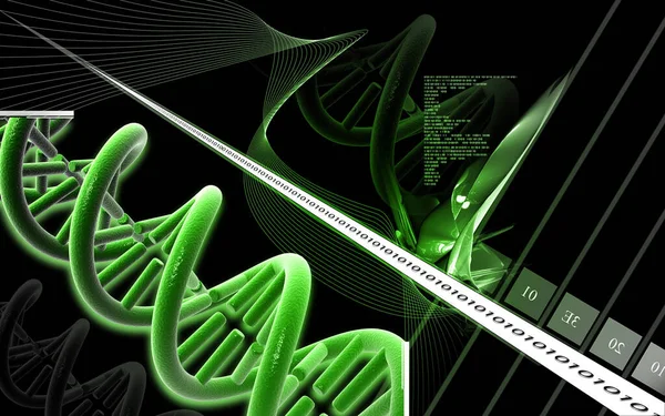 Digital Illustration Dna Structure Colour Background — Stock Photo, Image