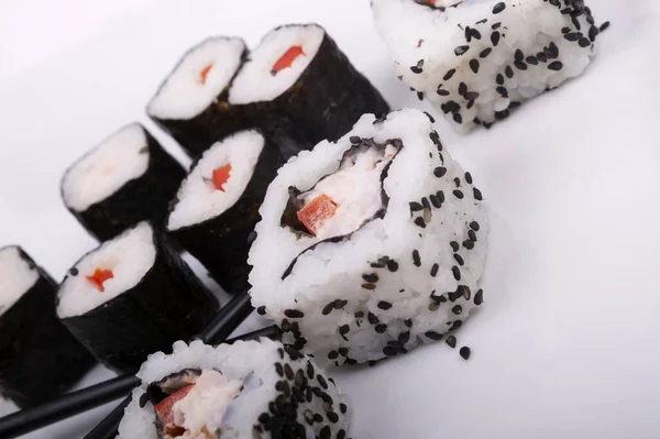 Sushi Izolowane Białym Tle — Zdjęcie stockowe