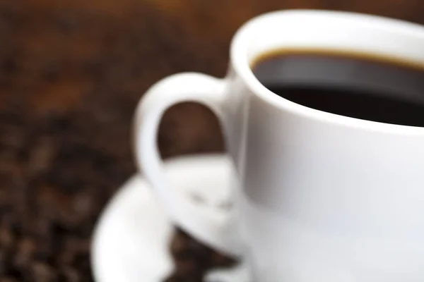 Csésze Kávé Fekete Háttérrel — Stock Fotó