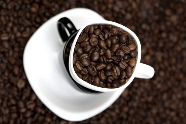 Kaffeetasse Und Bohnen — Stockfoto