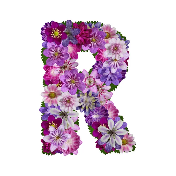 Flores Alfabeto Letra — Fotografia de Stock