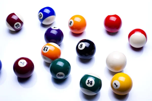 Billiard Balls Isolate White — Stock Photo, Image