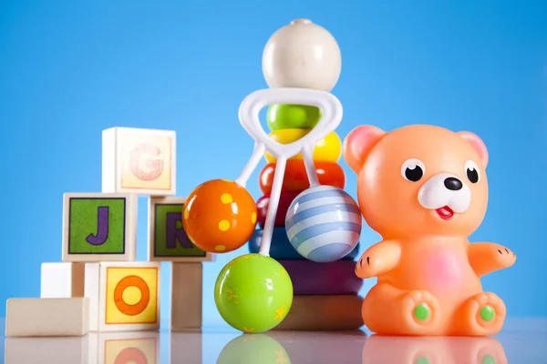 Крупним Планом Барвисті Дитячі Іграшки — стокове фото