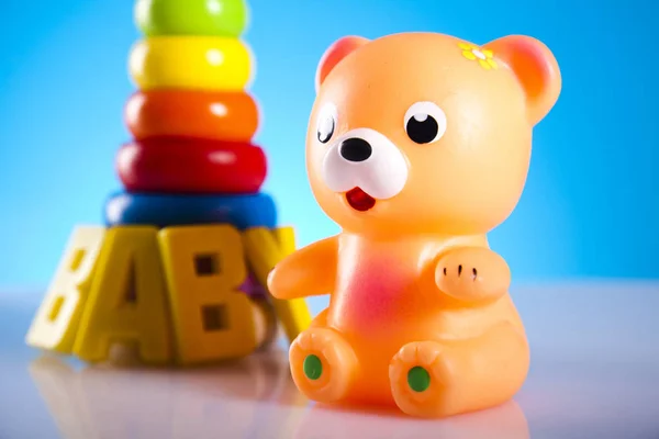 Närbild Färgglada Barn Leksaker — Stockfoto