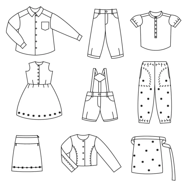 Silueta Dětského Oblečení — Stock fotografie