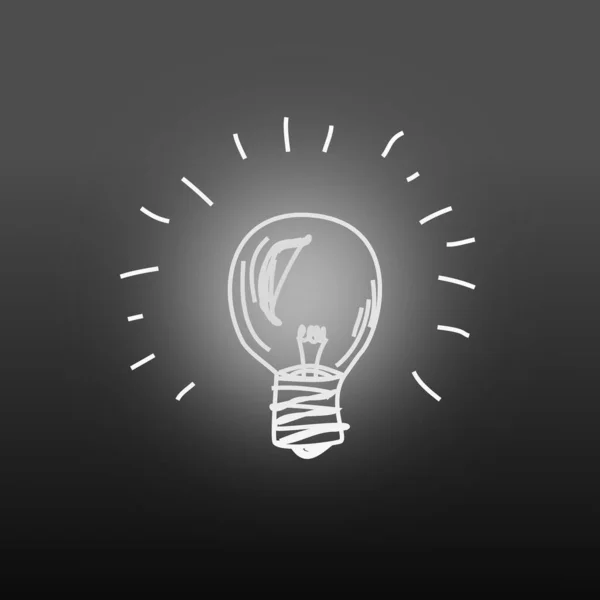 Idea Solution Idea Drawn Light Bulb — 스톡 사진