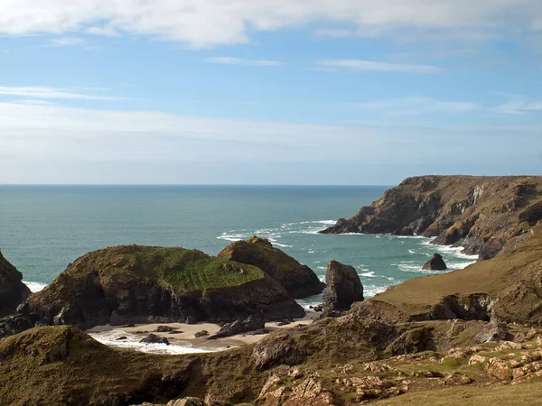 Kynance Cove Lagarto Peninsular Sudoeste Cornwall Designada Uma Área Extraordinária — Fotografia de Stock