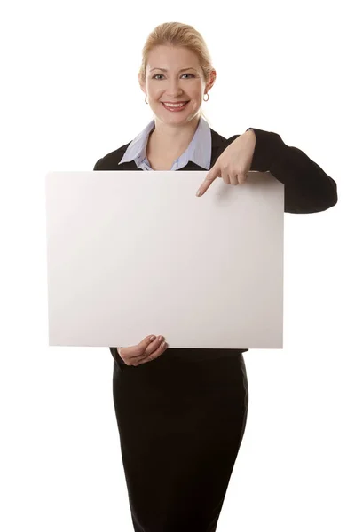 Geschäftsfrau Ihren Vierzigern Auf Weißem Hintergrund — Stockfoto