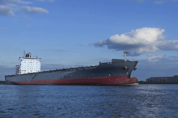 Una Nave Container Vuota Che Lascia Porto Amburgo — Foto Stock