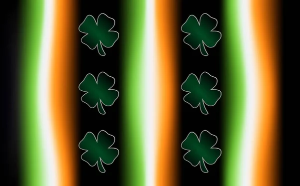 Irish Flag Background Clovers Use Space Text — Stock Photo, Image