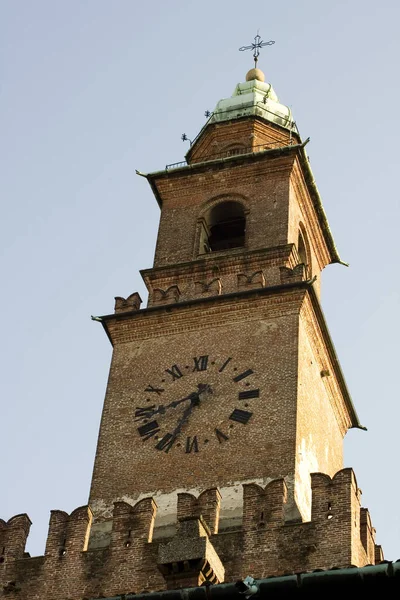 Vista Torre Bramante Vigevano — Foto de Stock