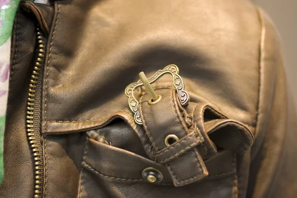 Buckle Leather Jacket — Stock Photo, Image