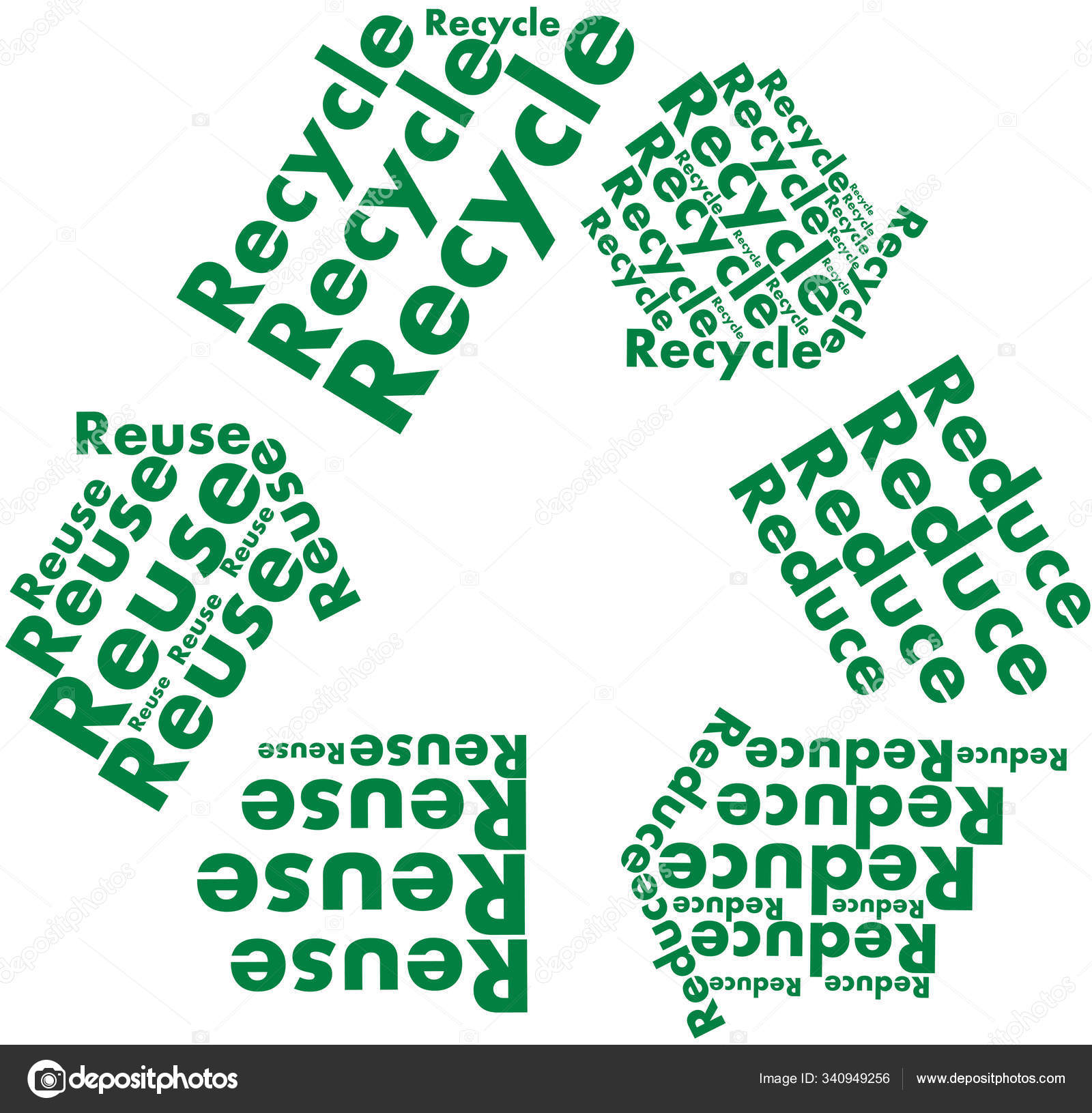 Reduce Reuse Recycle Symbol Written Word Cloud Shape — Stock Photo ...