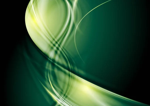 Dark Green Waves Abstract Background Vector Eps — Stock Photo, Image