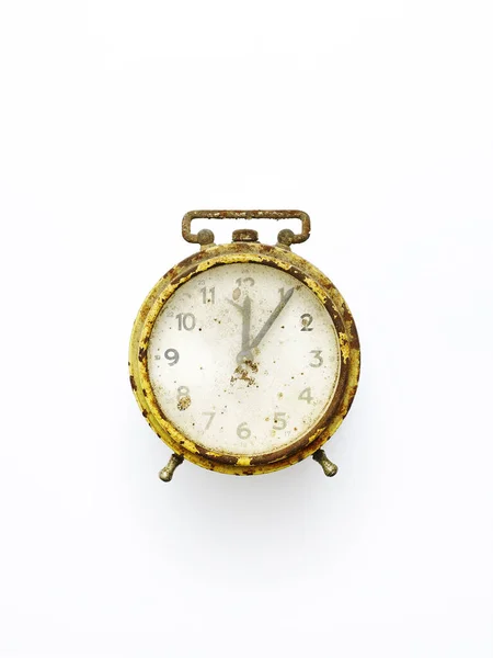 Orologio Orologio Tempo Vecchio Antico Bianco Oro — Foto Stock