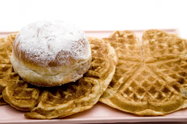 Leckeren Kuchen Auf Hintergrund Nahaufnahme — Stockfoto