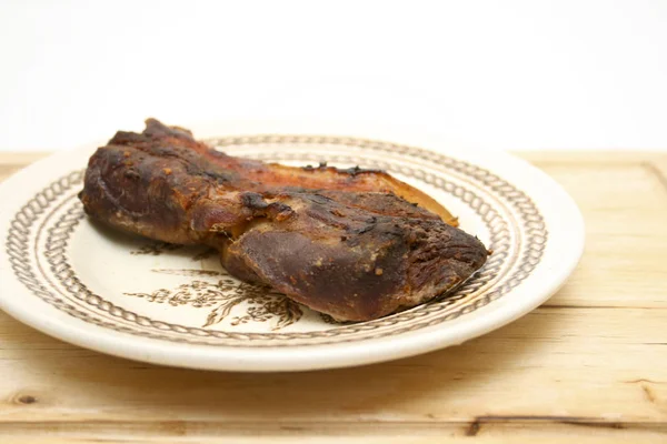 Consumed Meat Plate — Stock Photo, Image