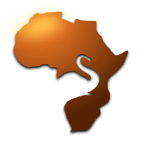 Africa Kreativní Silueta Slonem Střih — Stock fotografie