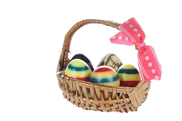 Jaja Wielkanocne Koszyku — Zdjęcie stockowe
