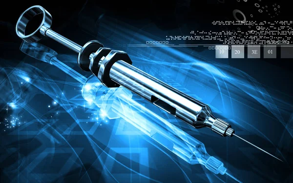 Digital Illustration Syringe Colour Background — Stock Photo, Image